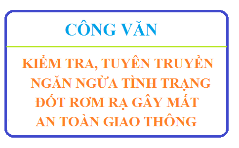 Về việc đề nghị kiểm tra, tuyên truyền ngăn ngừa tình trạng đốt rơm rạ gây mất an toàn giao thông trên các tuyến đường trên địa bàn tỉnh.