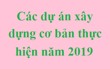 Các dự án đang thực hiện đầu tư năm 2019