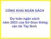 Về việc công bố công khai dự toán ngân sách Quý I năm 2023 của Sở Giao thông vận tải Tây Ninh